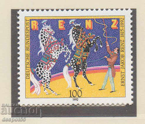 1992. Germany. 100 years of Ernst Jakob Renz, circus manager.