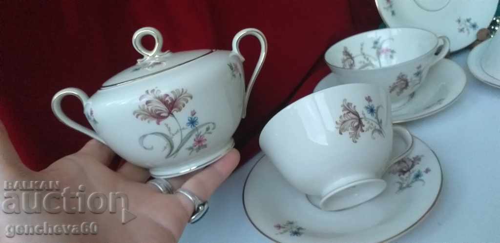 Beautiful teacups and sugar bowl BAVARIA/marked - 5 Beautiful teacups and sugar bowl BAVARIA/marked - 5