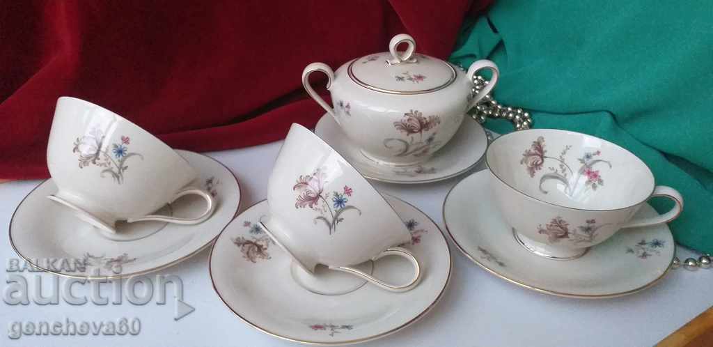 Beautiful teacups and sugar bowl BAVARIA/marked Beautiful teacups and sugar bowl BAVARIA/marked