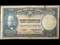 Albania 20 Franka 1926 Pick 3 Ref 8132