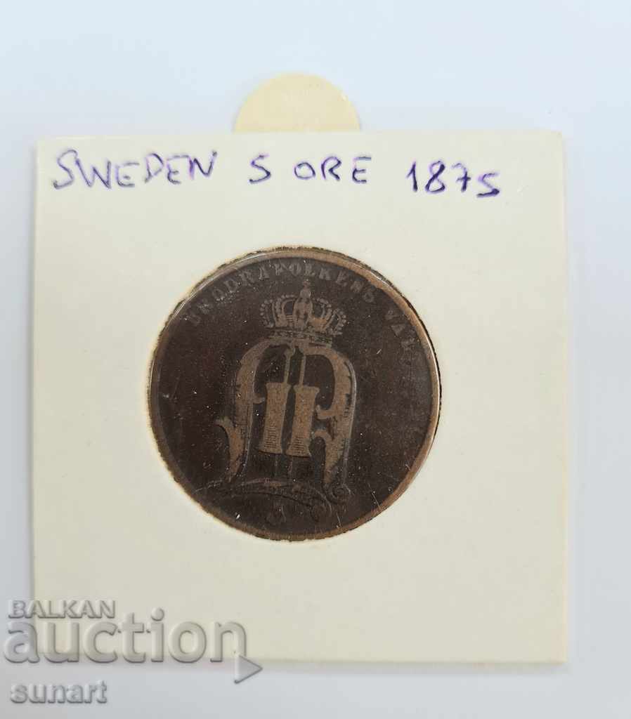 SWEDISH COIN 5 KRON 1875 with price 650.00 BGN | € 332.34 SWEDISH COIN 5 KRON 1875 with price 650.00 BGN | € 332.34