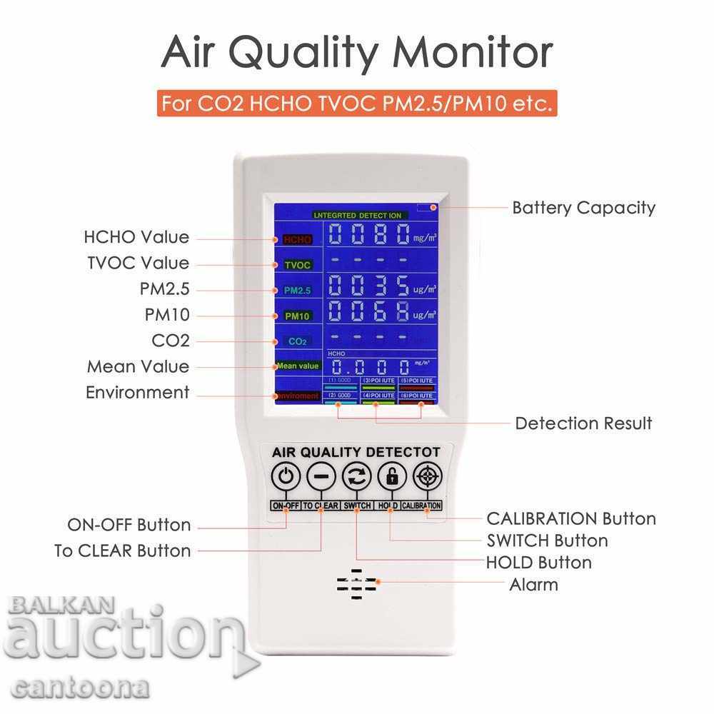 Air quality monitor for CO2, TVOC, PM2.5 / PM10 - 5