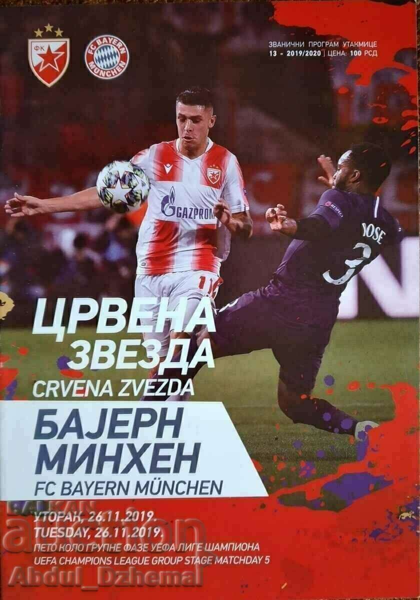 Program de fotbal Steaua Roșie - Bayern Munchen 2019 Program de fotbal Steaua Roșie - Bayern Munchen 2019