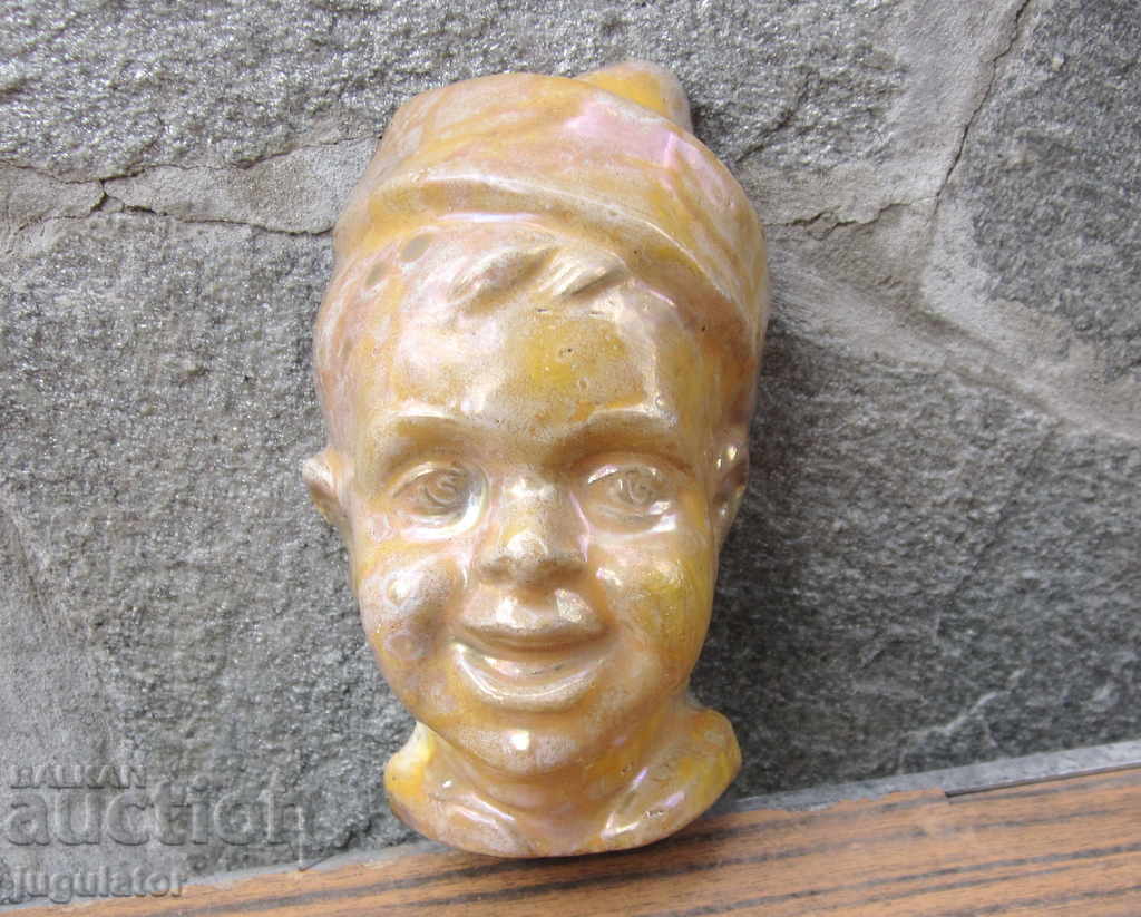 παλιά αντίκα βουλγαρική λαϊκή κεραμική μάσκα τοίχου με τιμή 25.00 BGN | € 12.78 παλιά αντίκα βουλγαρική λαϊκή κεραμική μάσκα τοίχου με τιμή 25.00 BGN | € 12.78