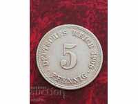 Германия 5 пфенига 1908г. А-Берлин