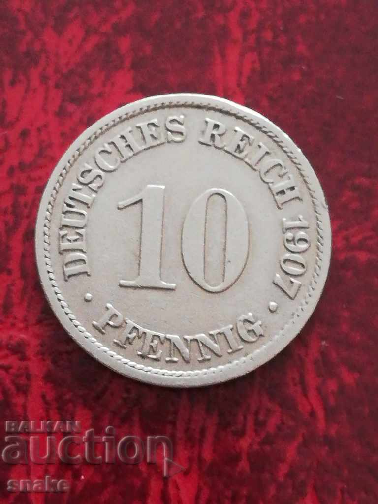 Германия 10 пфенига 1907г. А-Берлин