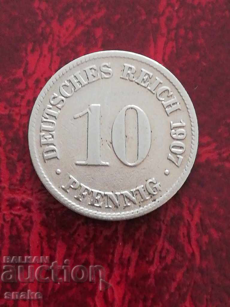 Γερμανία 10 pfennigs 1907 D-Mülchen