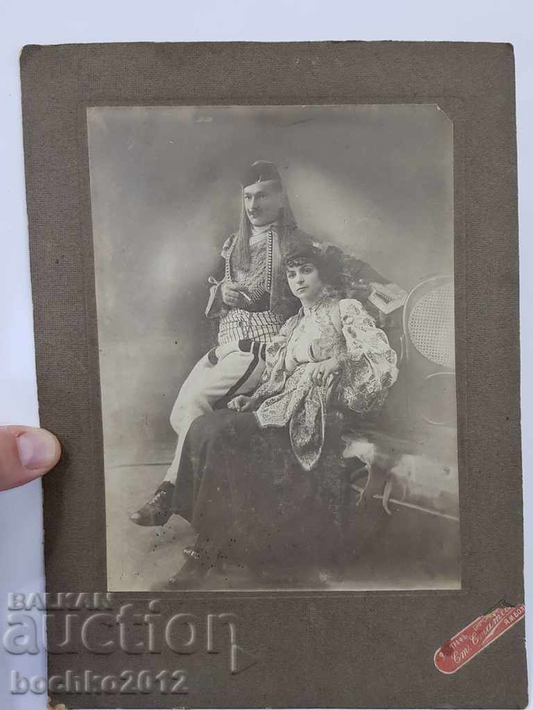 Πολύ σπάνια φωτογραφία φωτογραφίας Revival με φορεσιά 1916