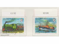1993. Alderney. Transport - Locomotives and ships.