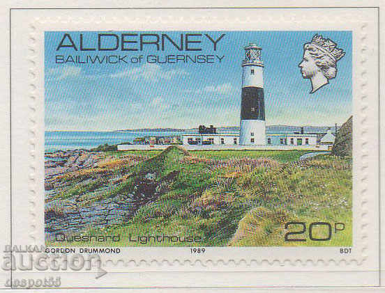 1989. Alderney. Φάρος του Κουίνσναρντ.