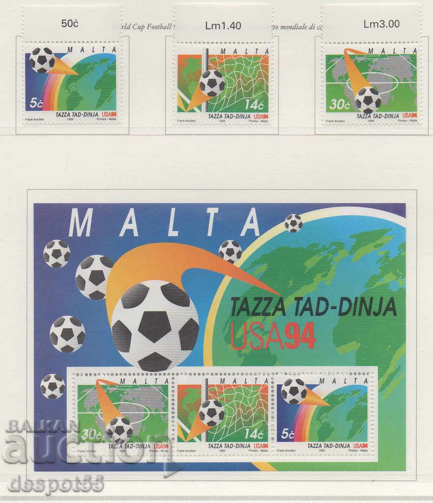 1994. Malta. World Cup - USA + Block.