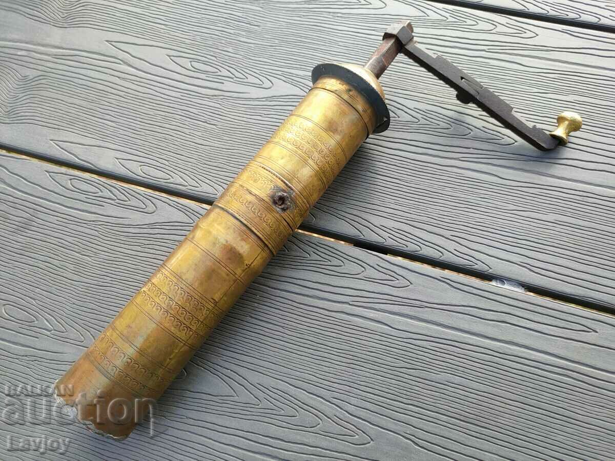 Old Ottoman bronze millstone with markings - 5