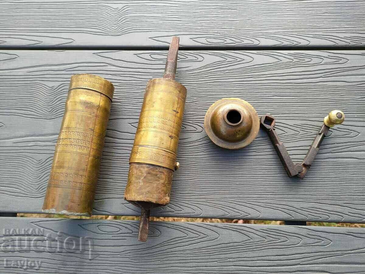 Old Ottoman bronze millstone with markings - 7