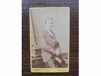 Стара снимка Твърд картон - Рядка 1876 посвещение