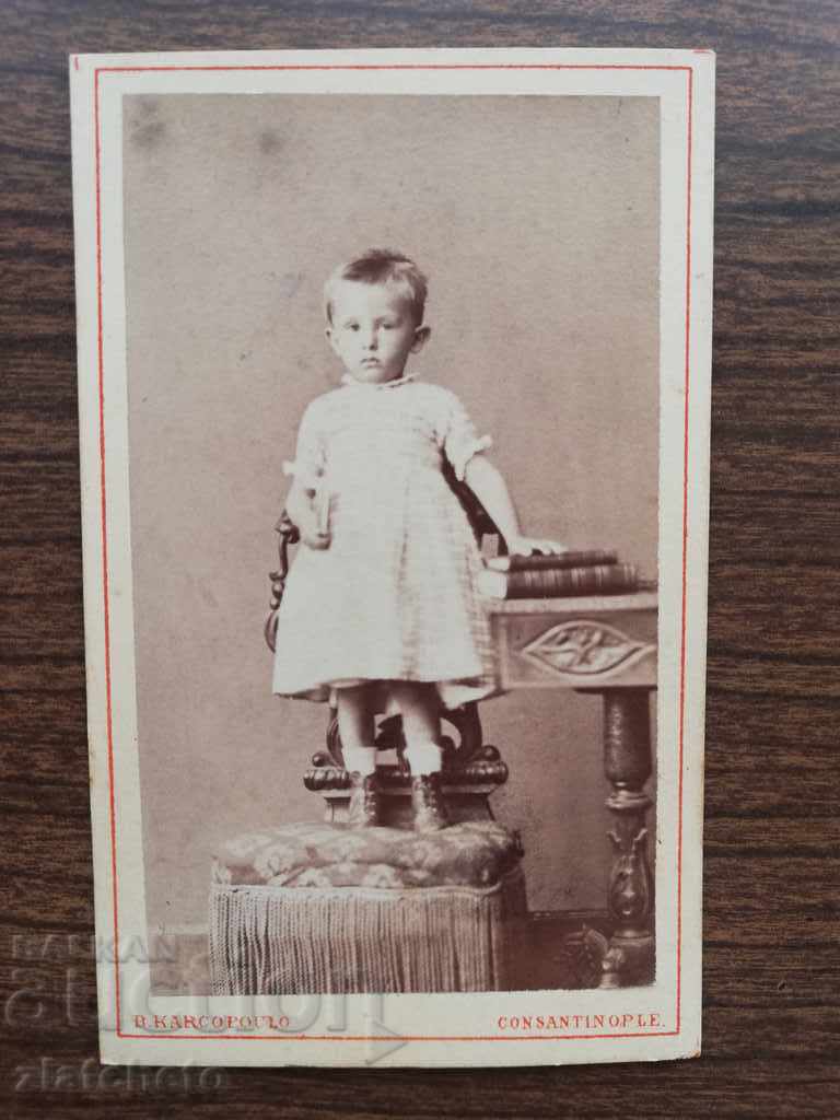 Стара снимка Твърд картон - Рядка. имперски фотограф