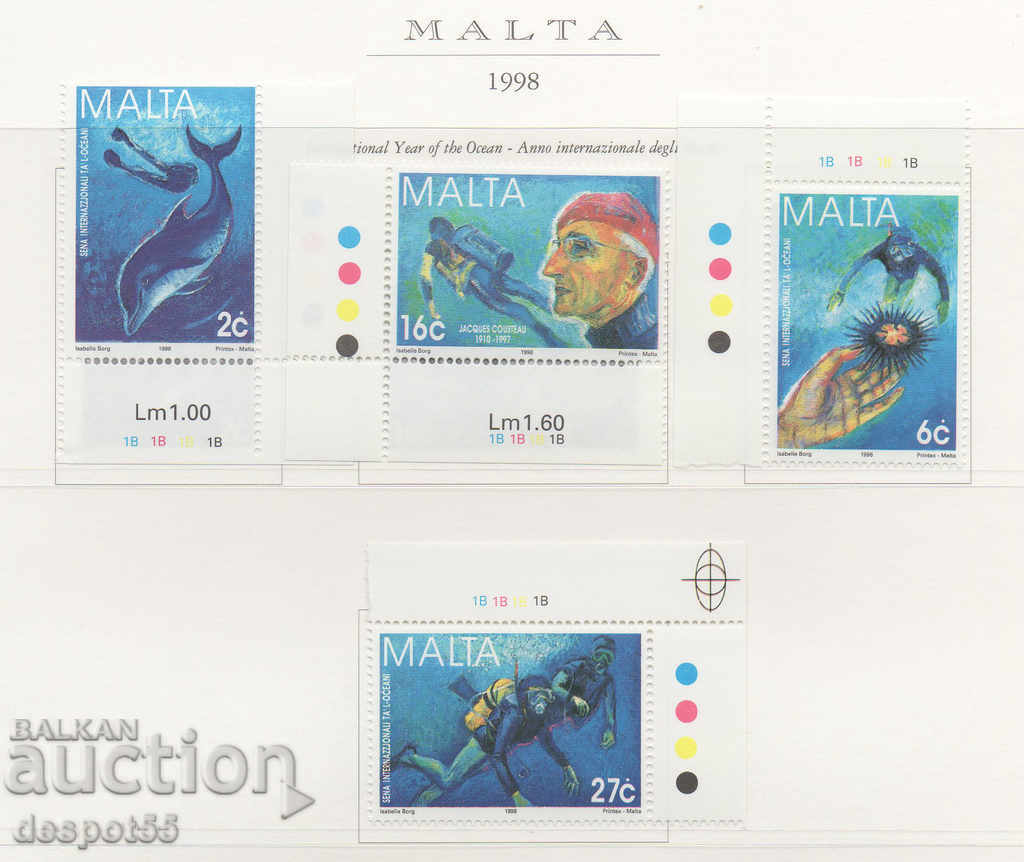 1998. Malta. International Year of the Ocean.