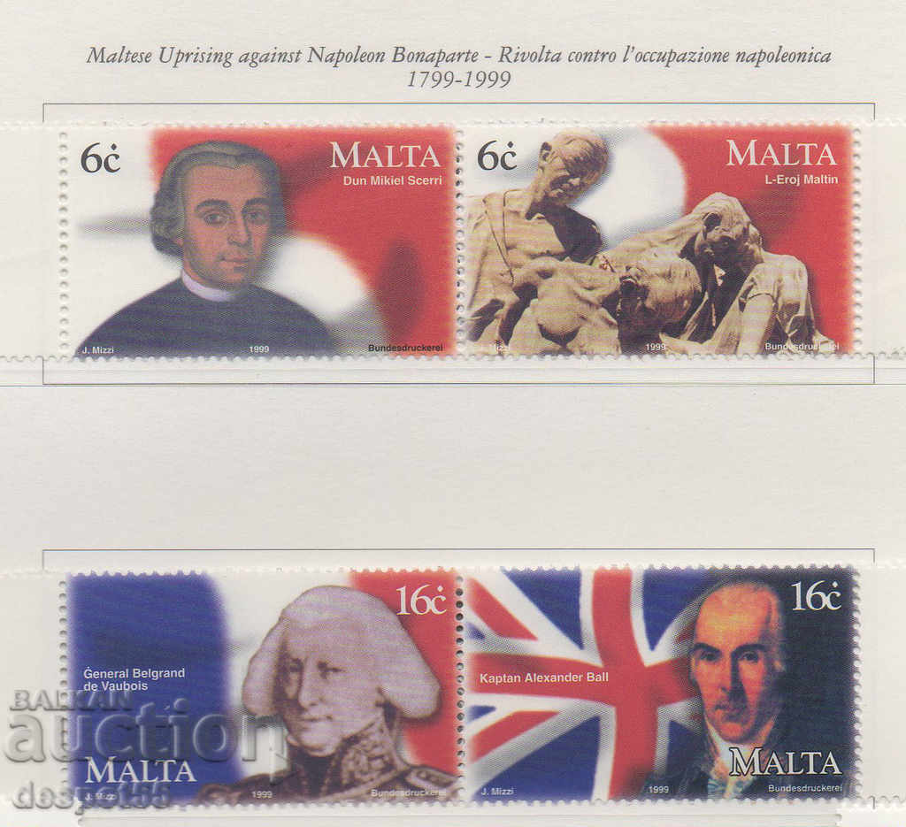 1999. Малта. 200 год. от въстанието срещу френската окупация