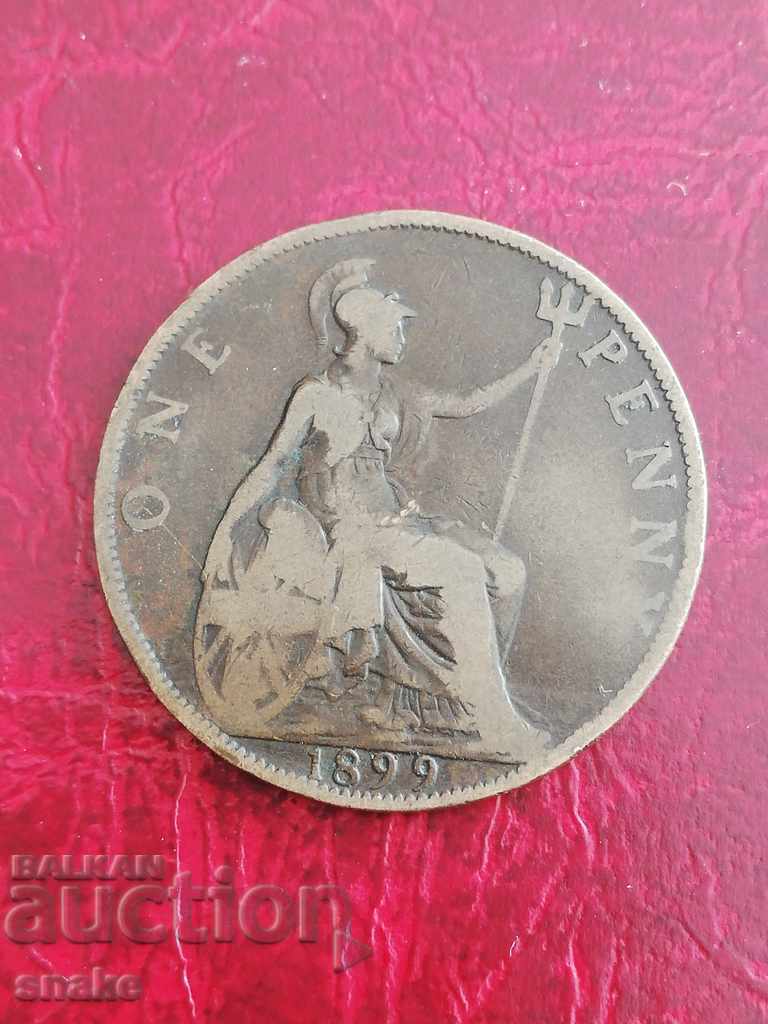 Marea Britanie 1 penny 1899g.