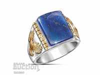 Ring with blue tanzanite, gilding, size 62