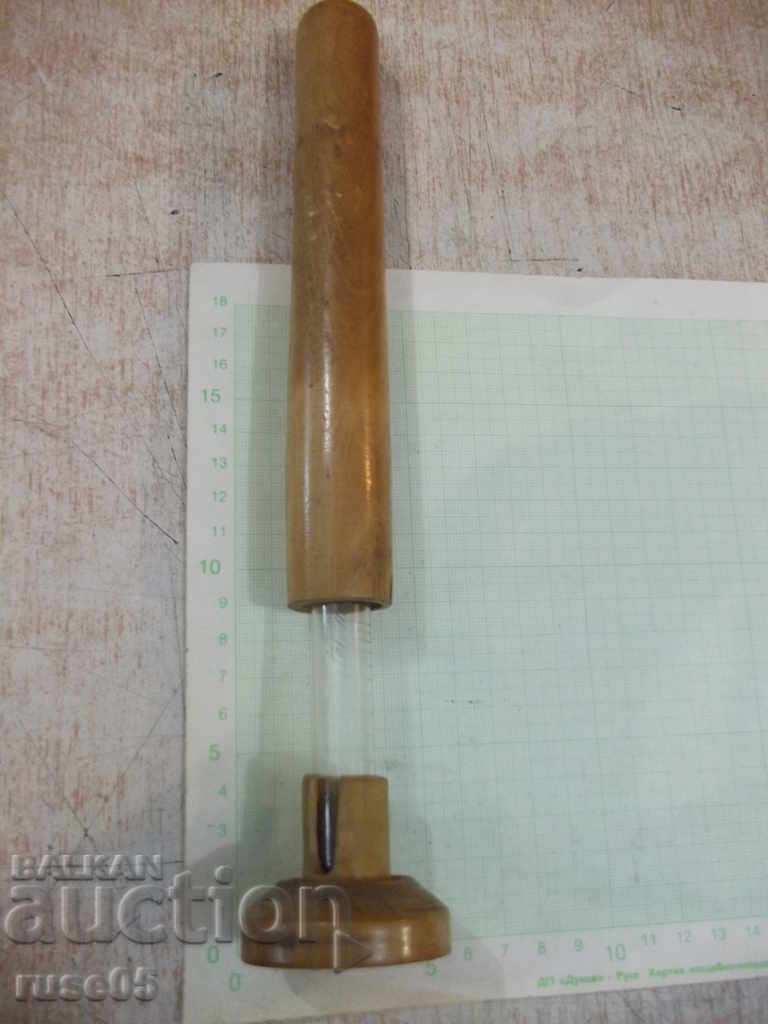 Мензура стара германска с дървени стойка и предпазен капак - 5 Мензура стара германска с дървени стойка и предпазен капак - 5