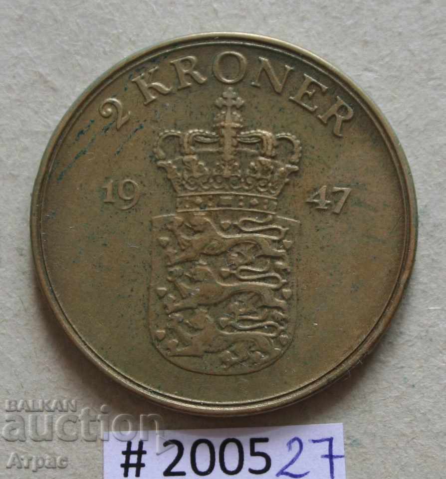 2 kroner 1947 Denmark