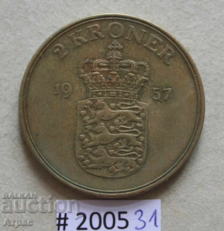 2 kroner 1957 Denmark