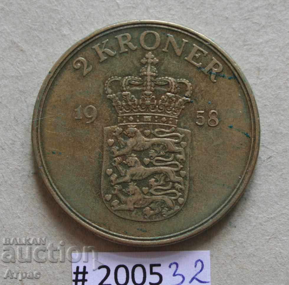 2 coroane 1958 Danemarca