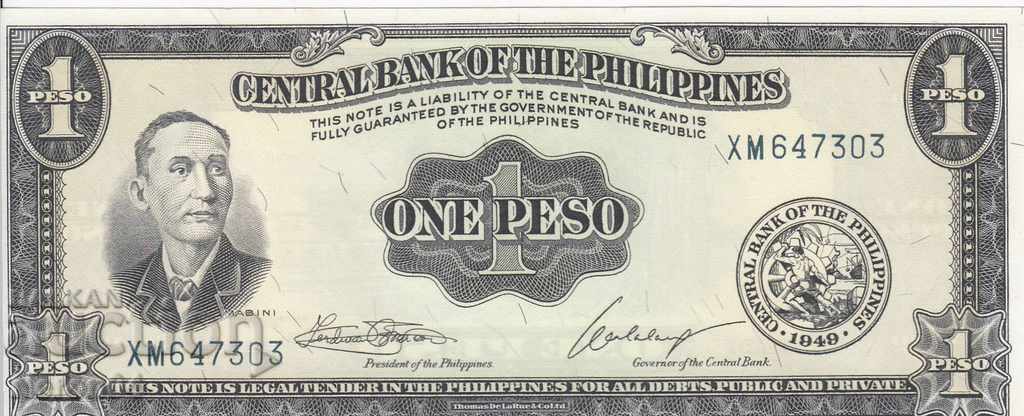 1 peso 1949, Philippines