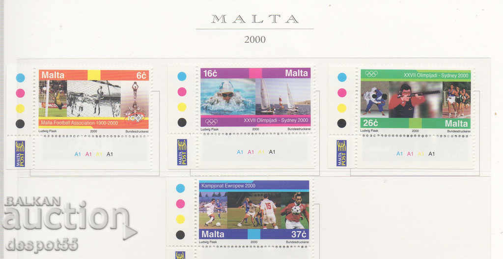 2000. Malta. 100th anniversary of the Football Union of Malta.