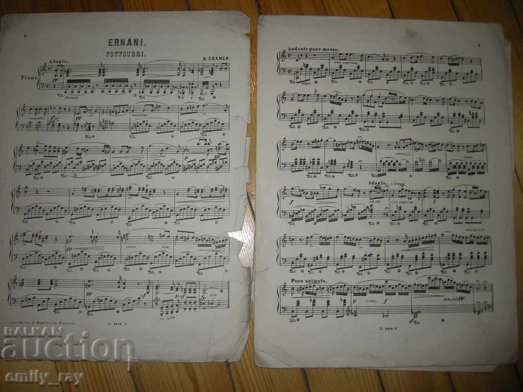 Auction Sheet music - Verdi - Ernani Auction Sheet music - Verdi - Ernani