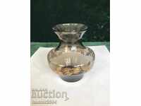 Ваза-цветно стъкло,златна украса БГ