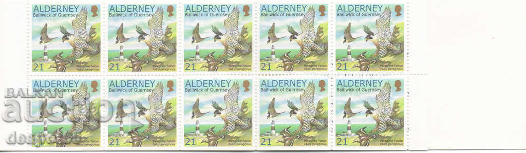 2000. Alderney. Birds - Peregrine Falcon. Carnet. with price 7.50 BGN | € 3.83 2000. Alderney. Birds - Peregrine Falcon. Carnet. with price 7.50 BGN | € 3.83
