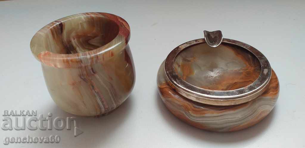 Onyx ashtray and cup - 6