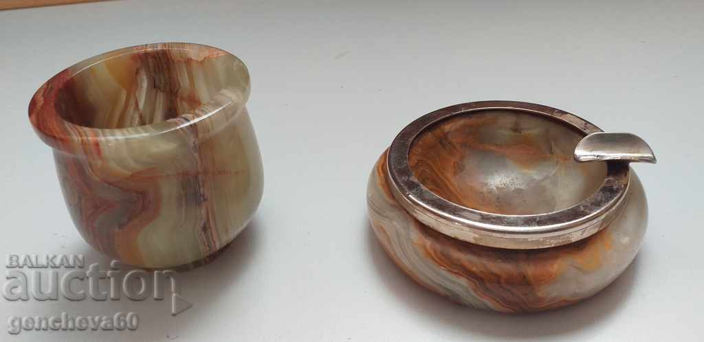 Onyx ashtray and cup - 7