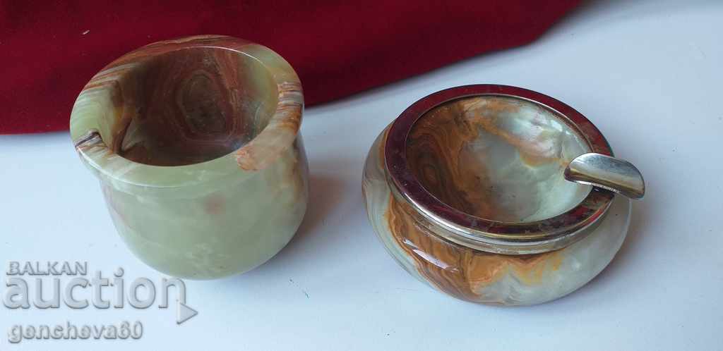 Onyx ashtray and cup