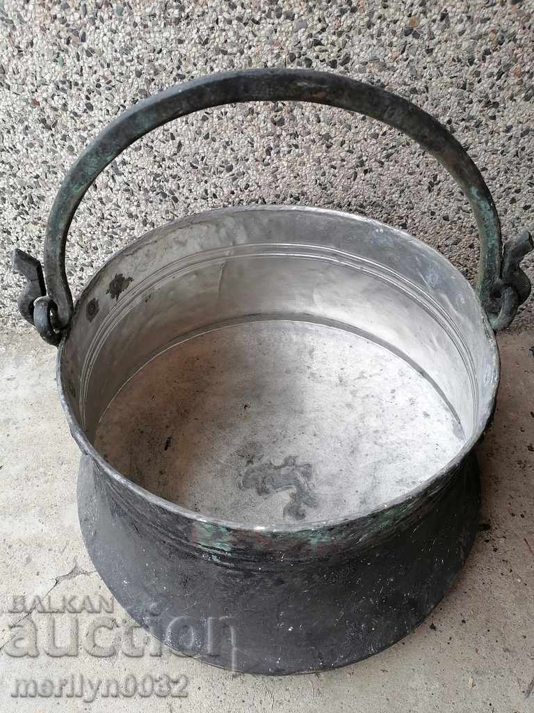 Παλιά χαρανιά, χάλκινο σκεύος, μεγάλο καζάνι, χάλκινο, κουπόνι - 6
