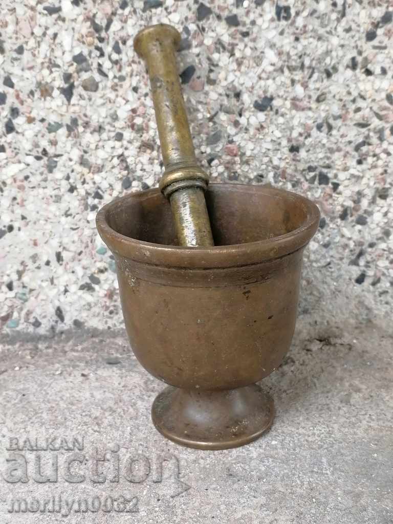 Old bronze mortar, hammer, mortar