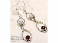 SILVER EARRINGS WITH GARNETS AND AHAT