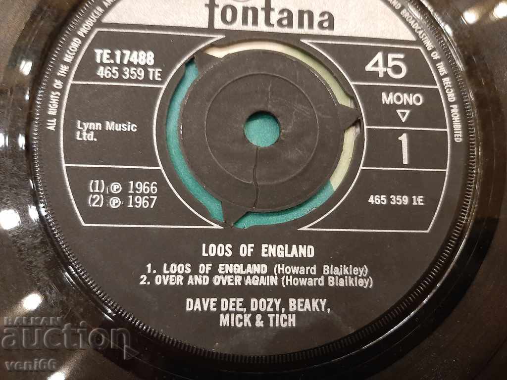 Auction Gramophone record - small format - Loos of England Auction Gramophone record - small format - Loos of England