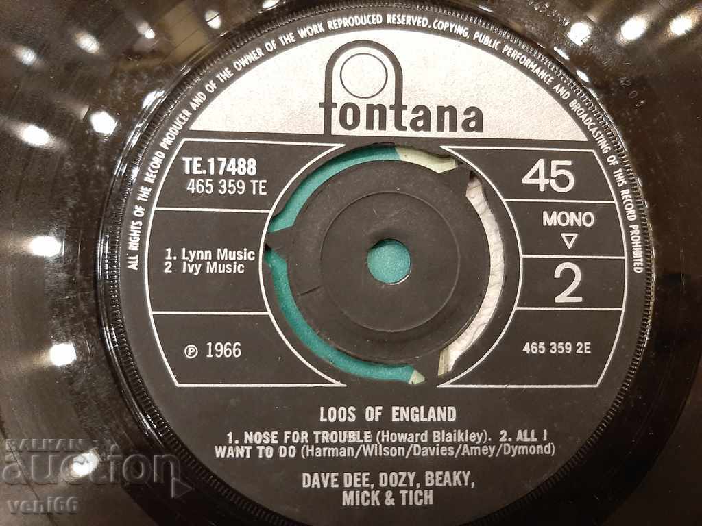 Delivery of Gramophone record - small format - Loos of England Delivery of Gramophone record - small format - Loos of England