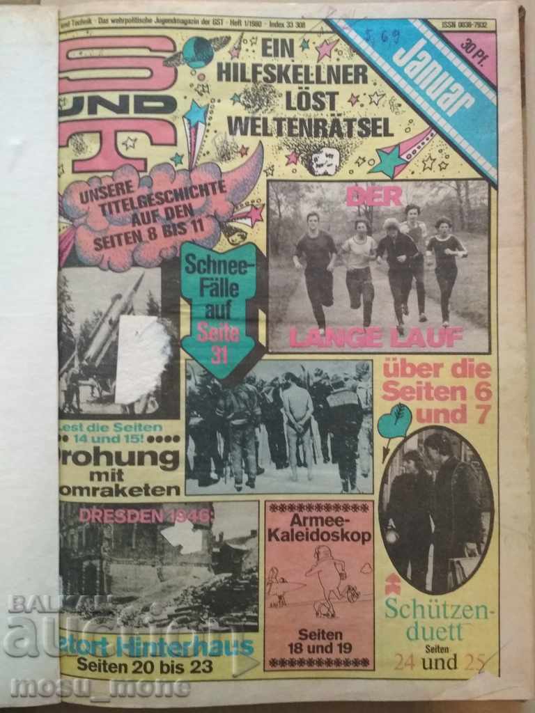 12 issues of the magazine Sport und Technik 1980. bound