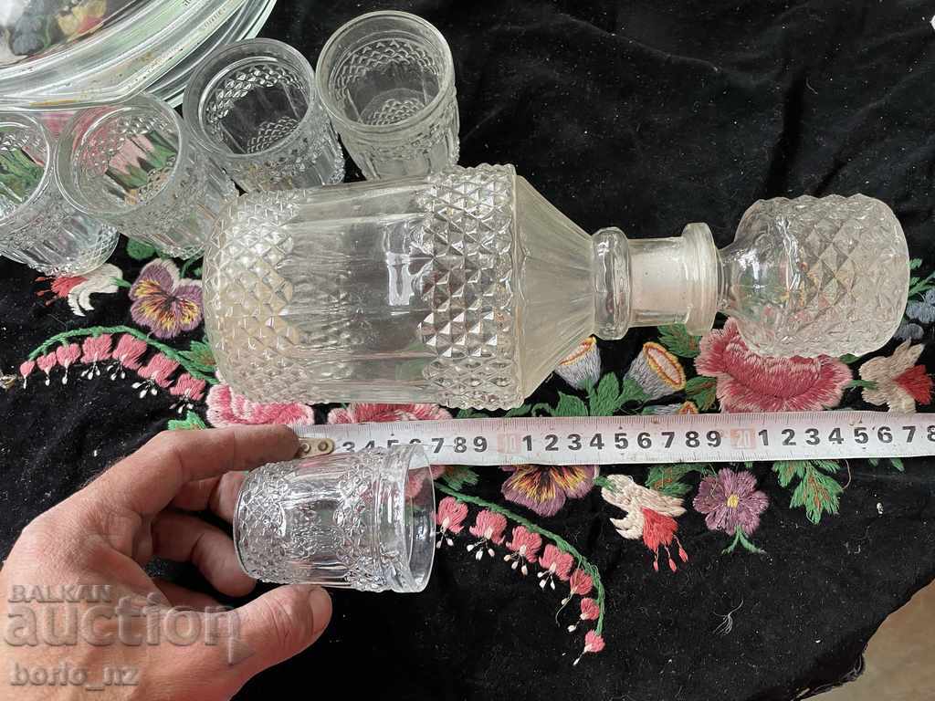 10703. OLD SERVICE GARAPHA AND GLASSES SOLID GLASS - 5 10703. OLD SERVICE GARAPHA AND GLASSES SOLID GLASS - 5