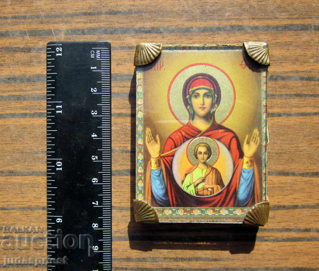 Βασίλειο της Βουλγαρίας αρχαία μικρή οικιακή εικόνα της Μητέρας του Θεού - 5