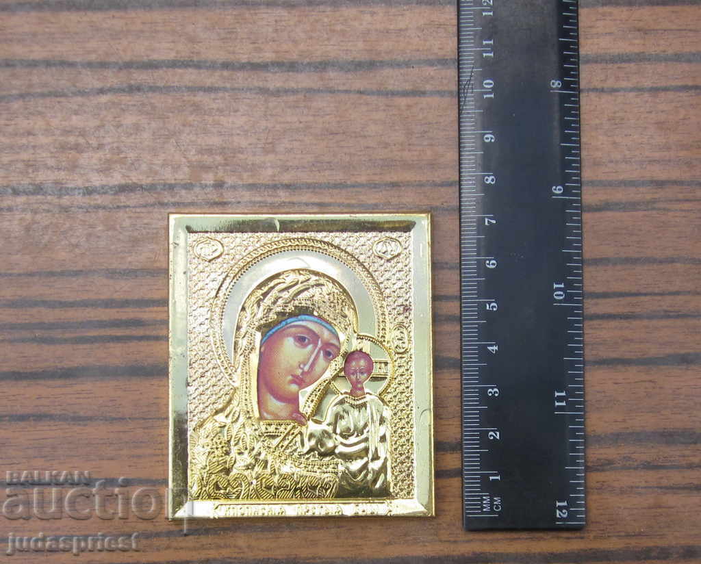 Παράδοση Ρωσική παλιά, χειροποίητη εικόνα με μεταλλικό πλαίσιο, Παναγία