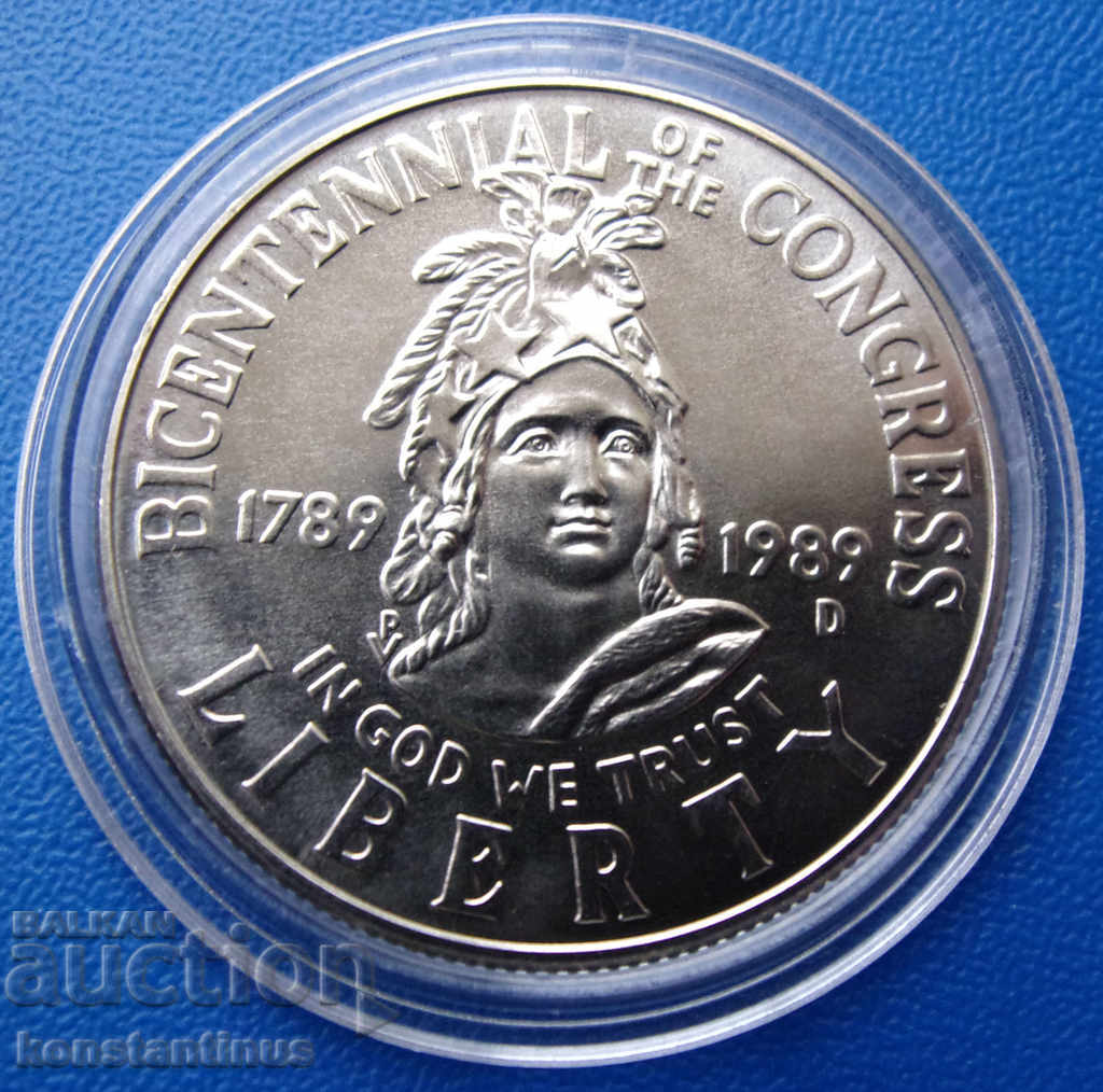 САЩ  ½  Долар  1989  UNC   Rare с цена € 17.90 | 35.01 лв.