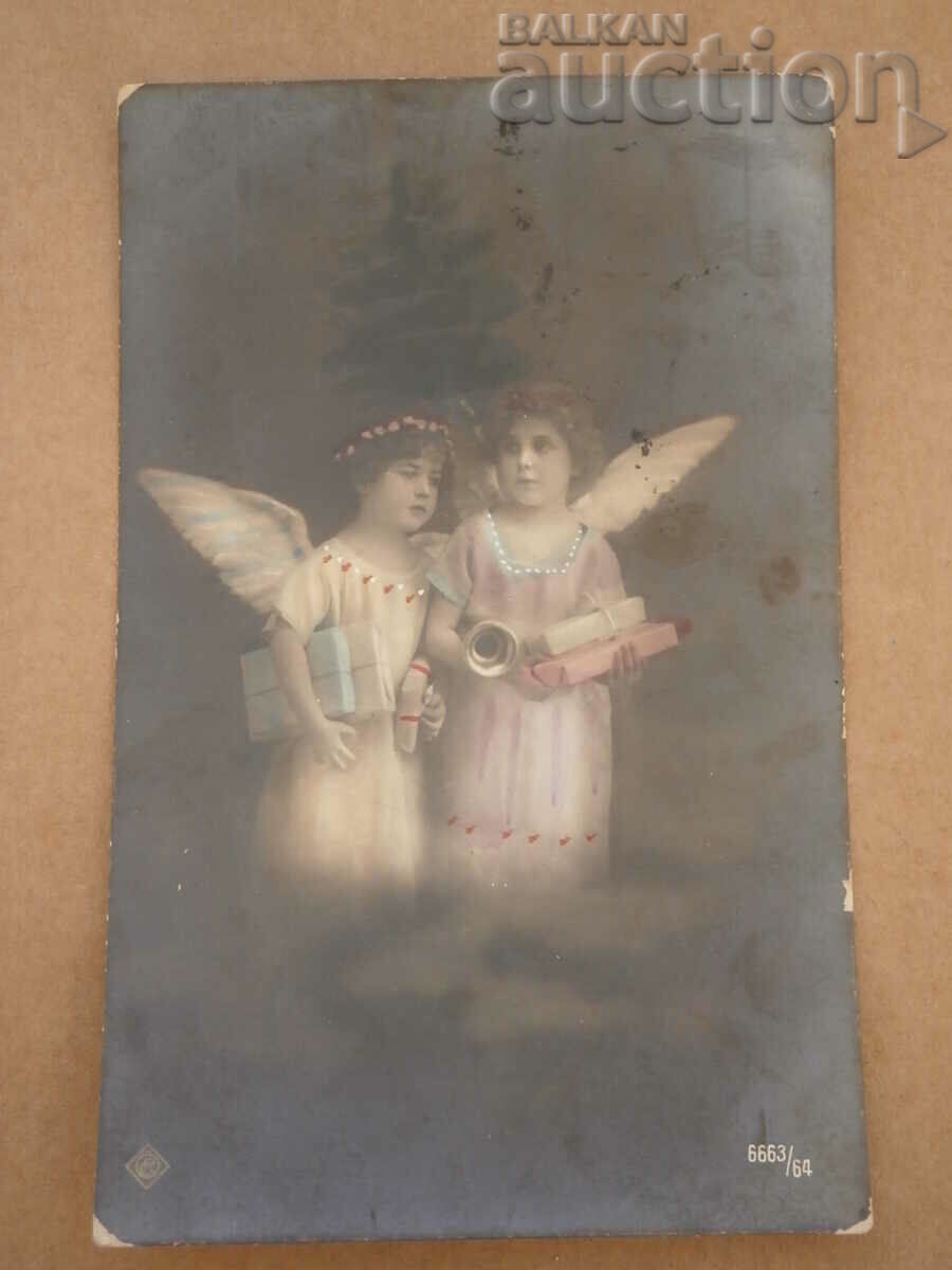 vintage Christmas card with angels 20s with price 21.00 BGN | € 10.74 vintage Christmas card with angels 20s with price 21.00 BGN | € 10.74