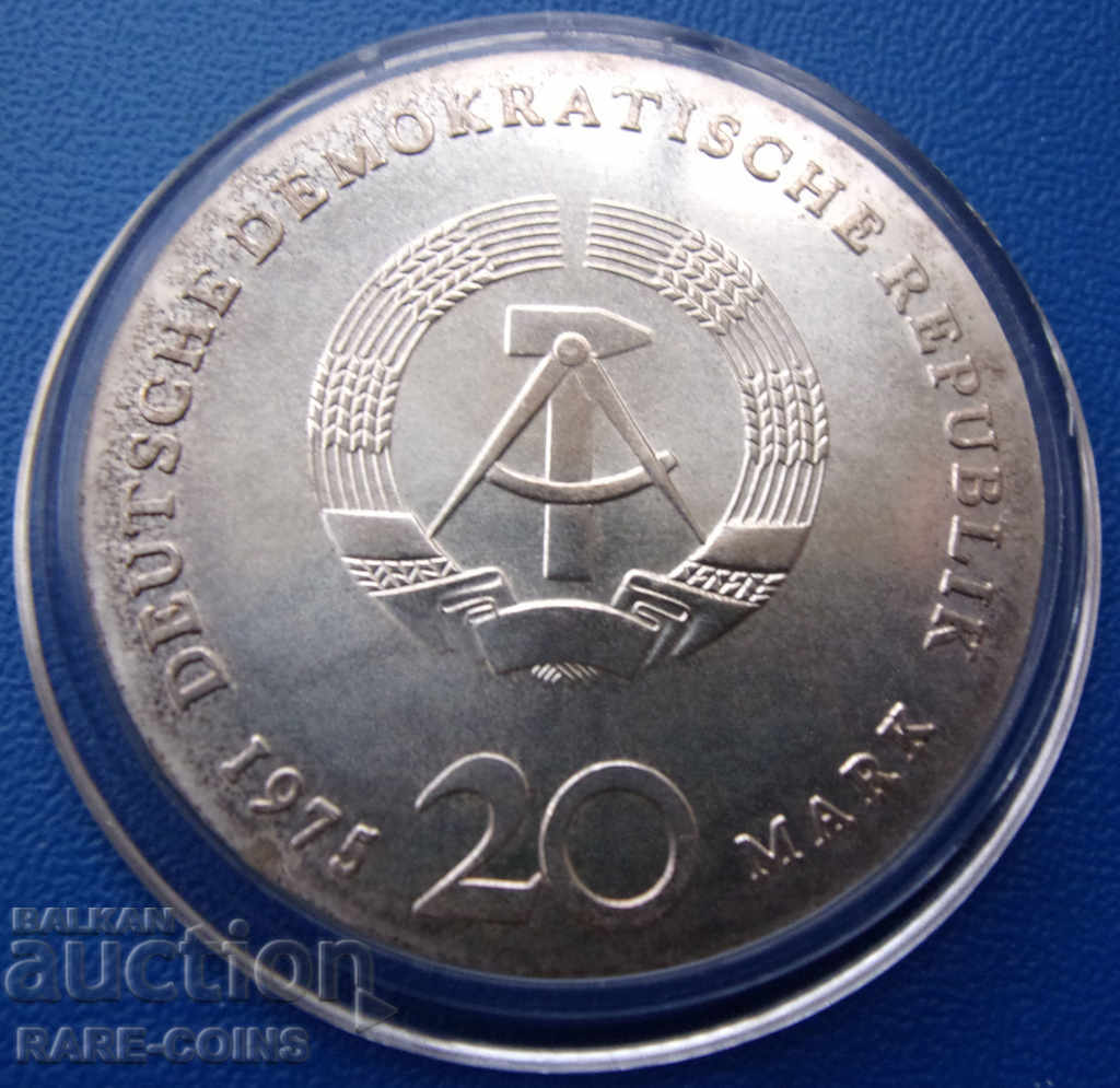GDR 20 Mark 1975 UNC Rare Original cu preț € 86.92 | 170.00 BGN