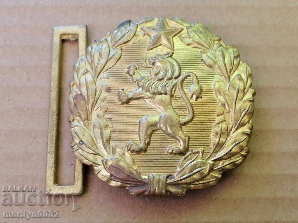 Officer's bronze belt buckle, buckle blazon Officer's bronze belt buckle, buckle blazon