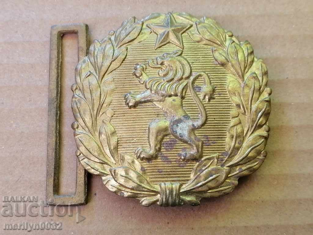 Officer's bronze belt buckle, buckle blazon Officer's bronze belt buckle, buckle blazon