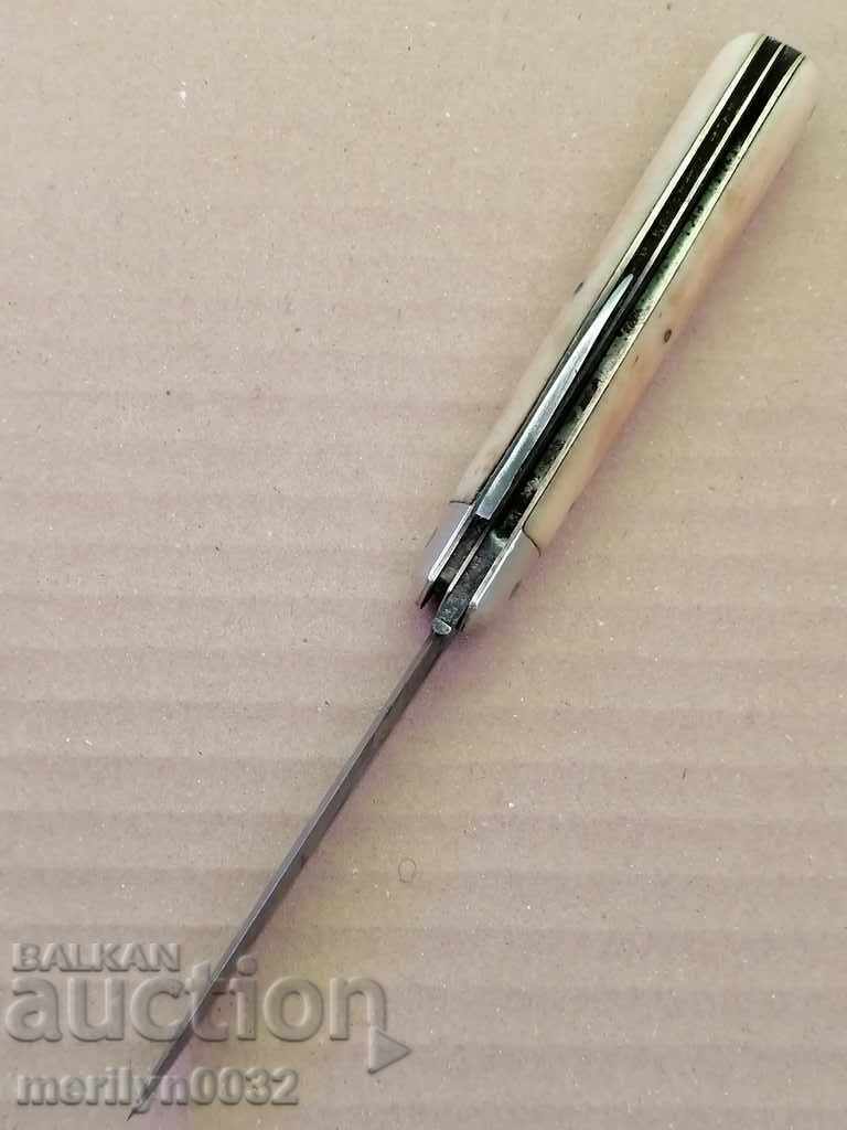 Old leg white bone chire pocket knife corkscrew knife - 7